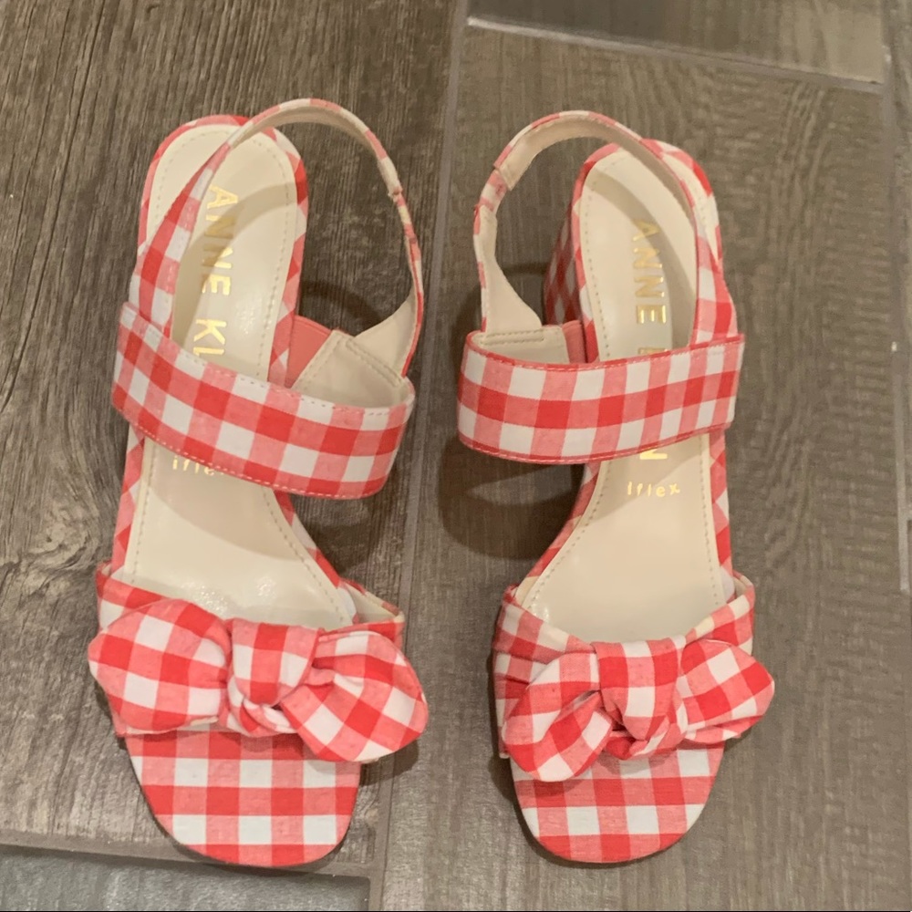 Red & White Plaid Sandal